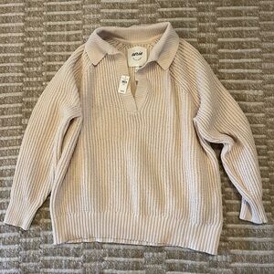 W’s Aerie V Neck Collard Sweater Size XS NWT